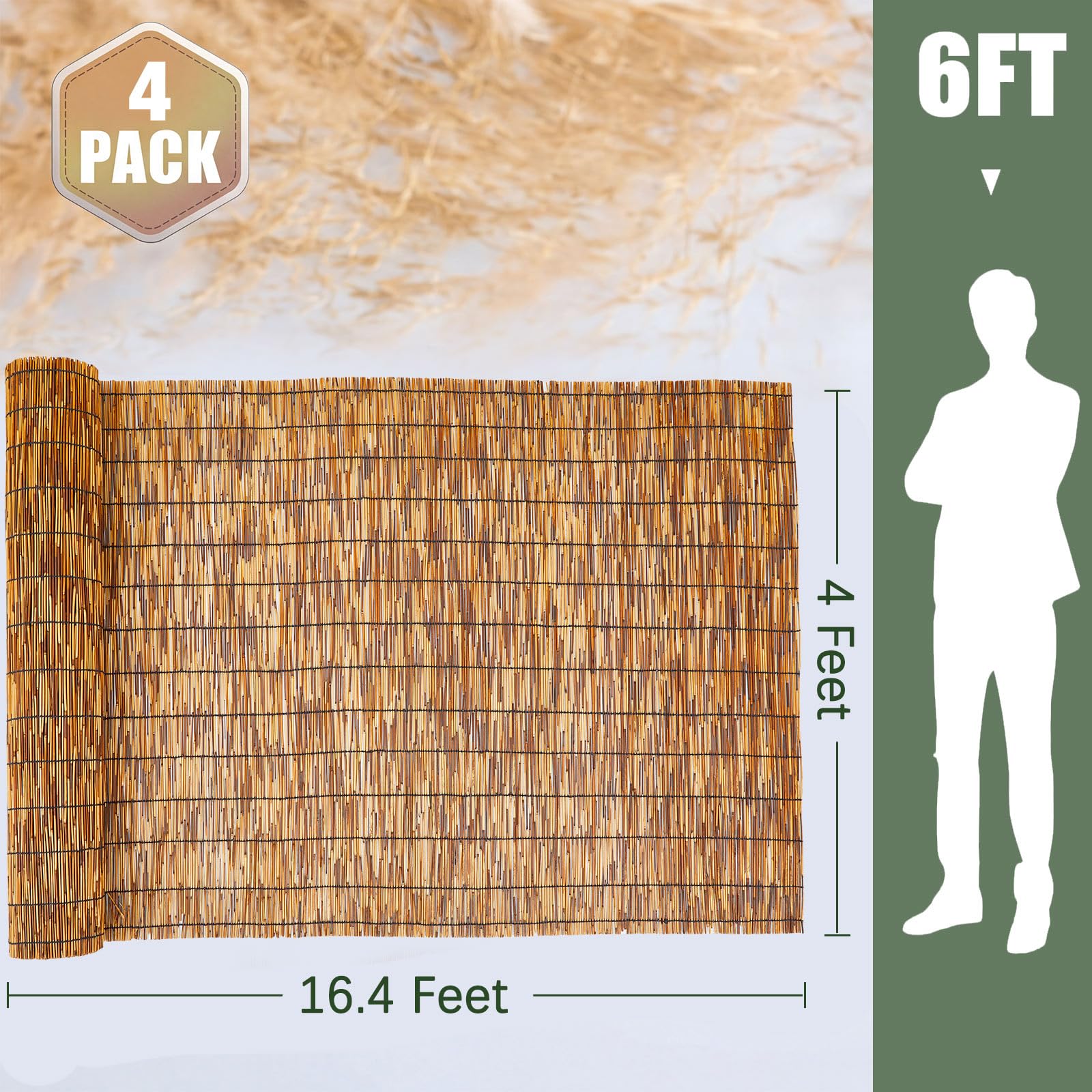 Barydat close-up of carbonized reed texture highlighting durability and natural look