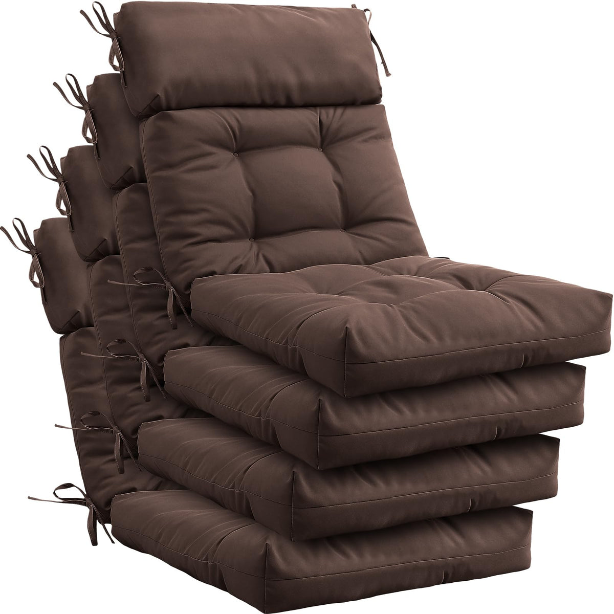 Barydat front view of four coffee cushions showing full coverage and neat finish