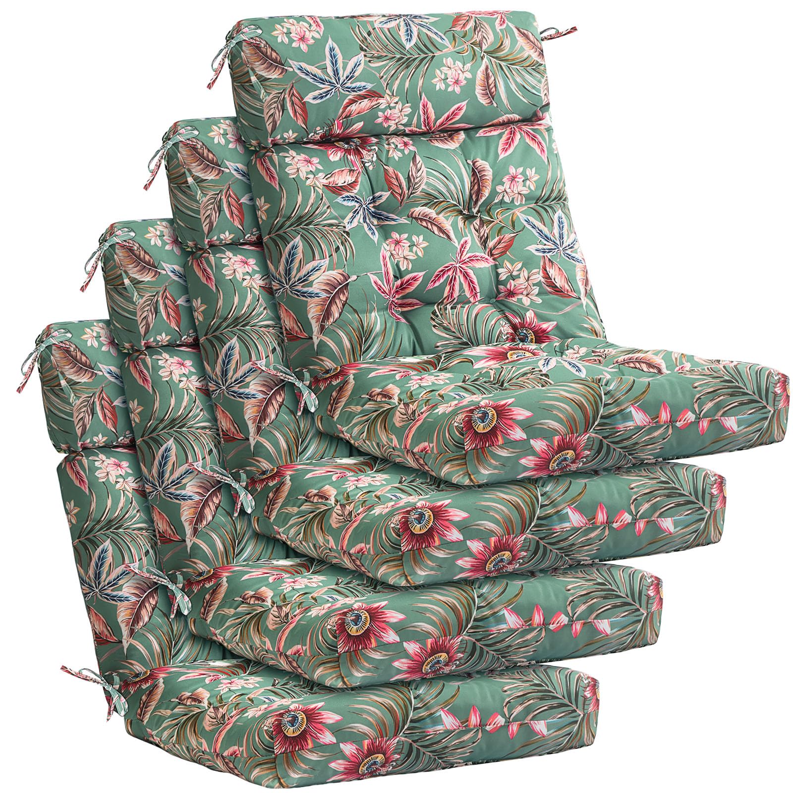Barydat front view of cushion set showing palm-leaf print and full coverage for comfort