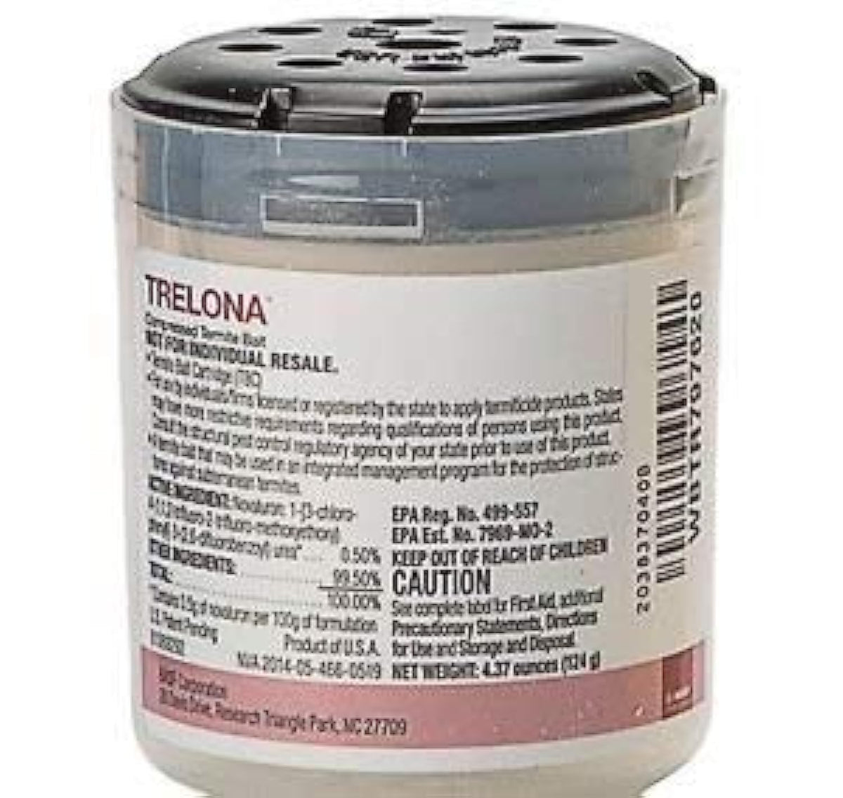 BASF Trelona front packaging showing six sealed bait cartridges for targeted termite control