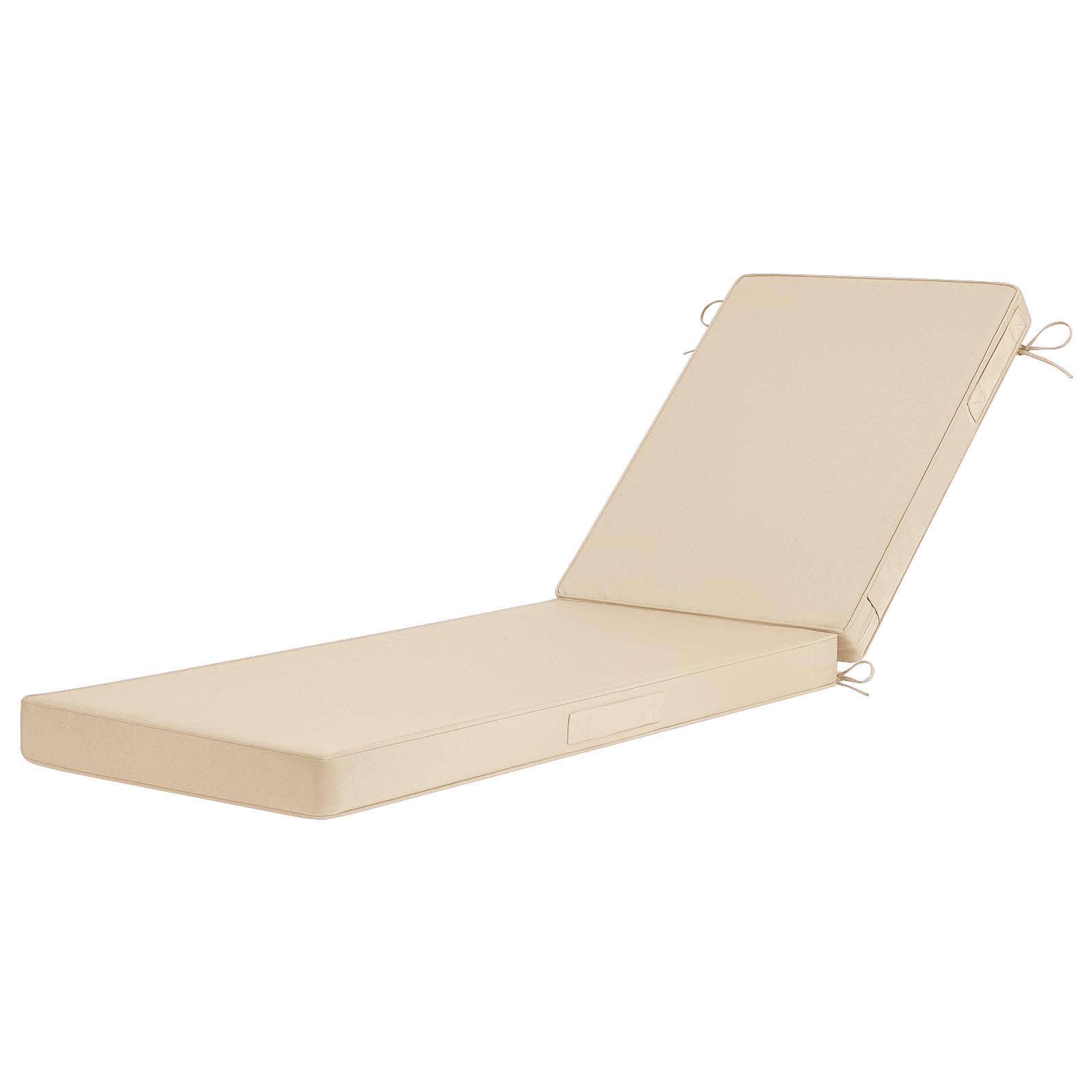 Basic Beyond front view of full two-piece chaise cushion set showing fit and color