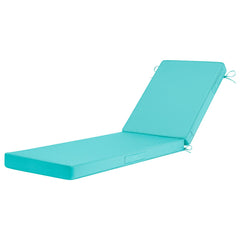 Basic Beyond front view of teal chaise cushions showing full set and fit