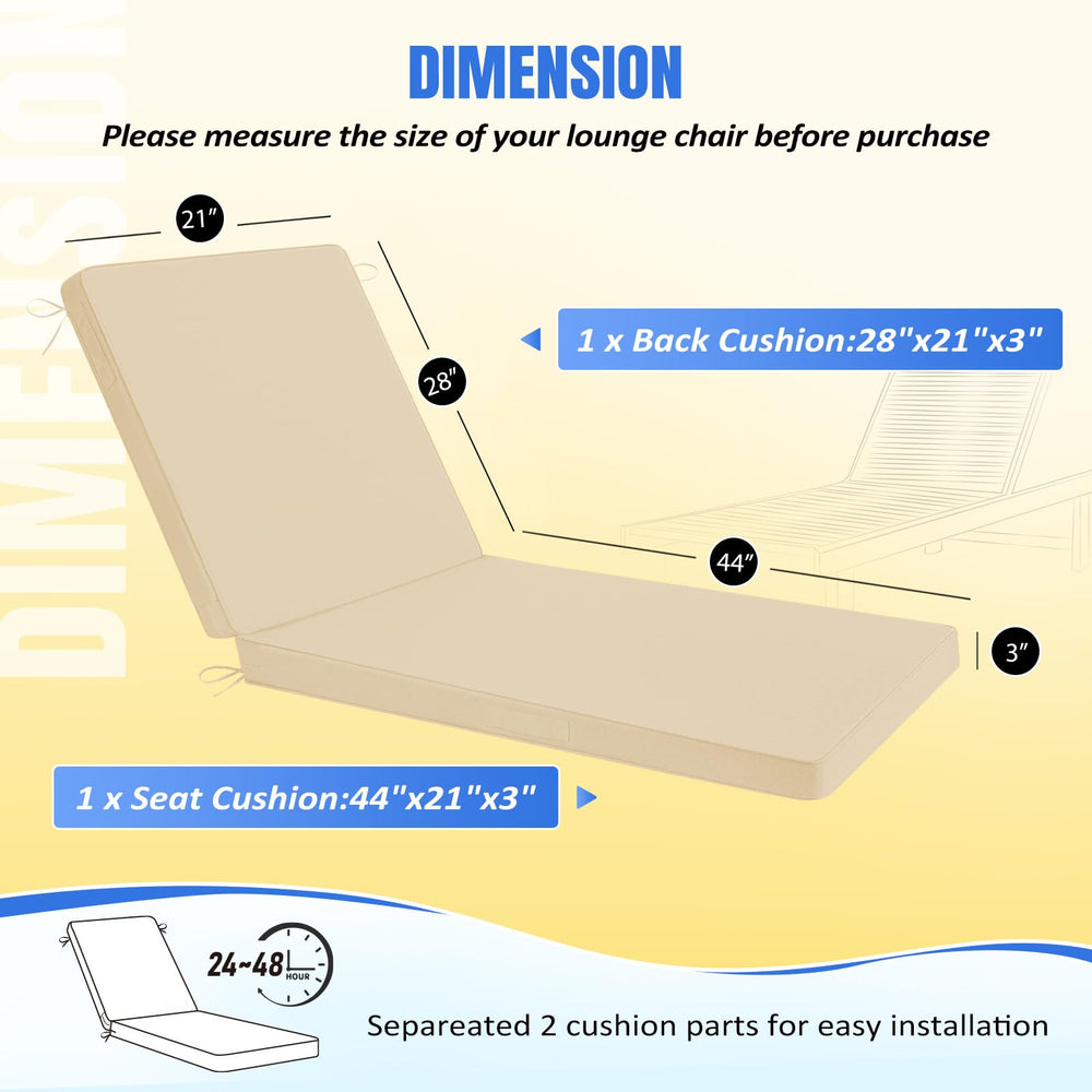 Basic Beyond non-slip straps and ties securing cushion to lounge for stability