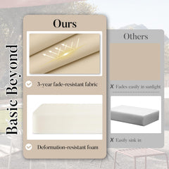 Basic Beyond close-up of foam texture highlighting durable, supportive 3-inch sponge benefit