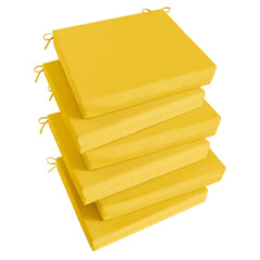 Basic Beyond front view of six yellow cushions showing coordinated set and bright style