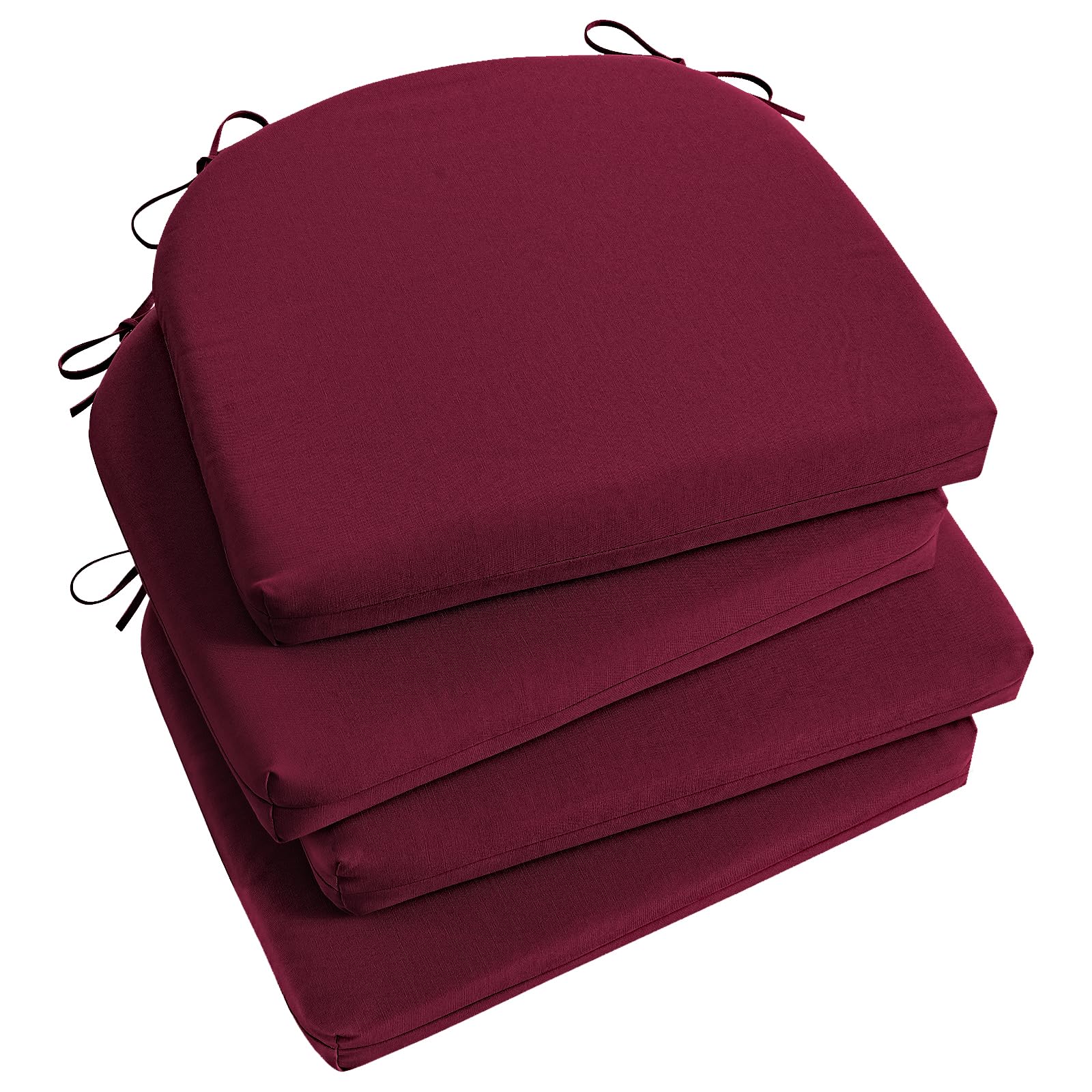 Basic Beyond front view burgundy set showing neat stacked cushions and stylish color
