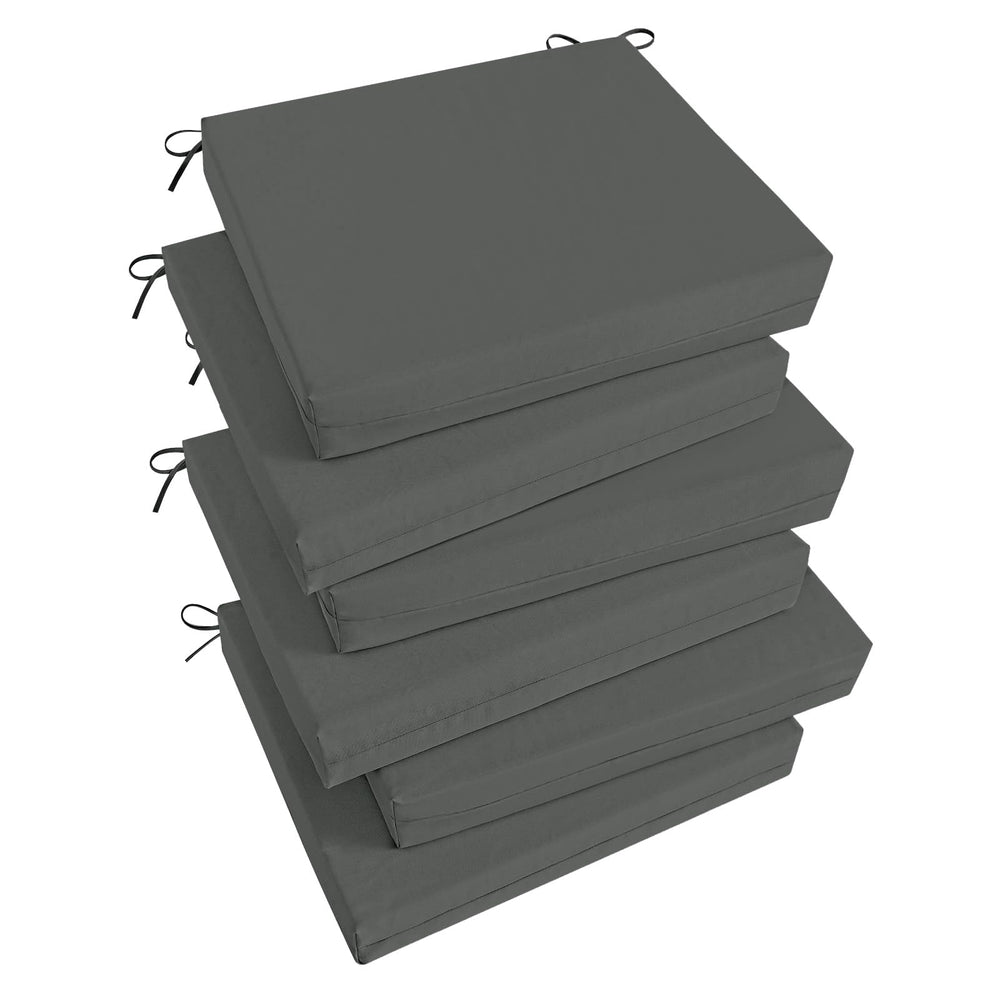 Basic Beyond front view pack of six cushions showing coordinated charcoal comfort