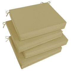 Basic Beyond front view of four khaki cushions showing coordinated set and comfort