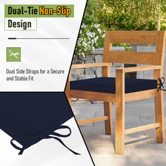 Basic Beyond cushion placed on patio chair demonstrating added comfort