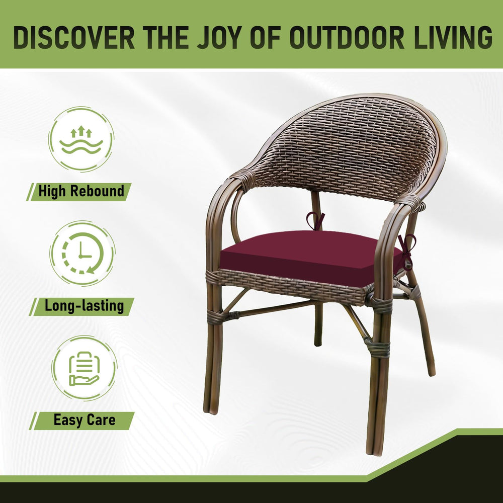 Basic Beyond in use on patio dining chair demonstrating enhanced outdoor comfort