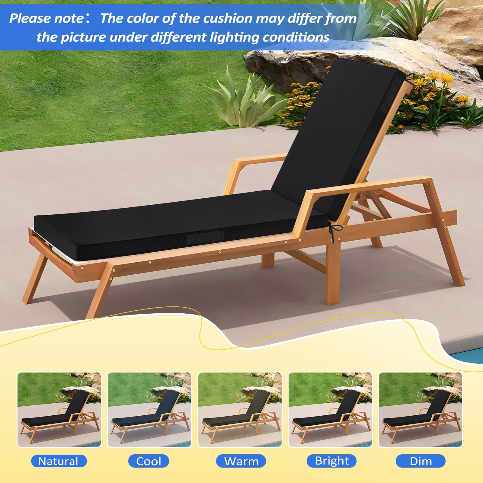 Basic Beyond installed on a lounge chair demonstrating fit and outdoor functionality