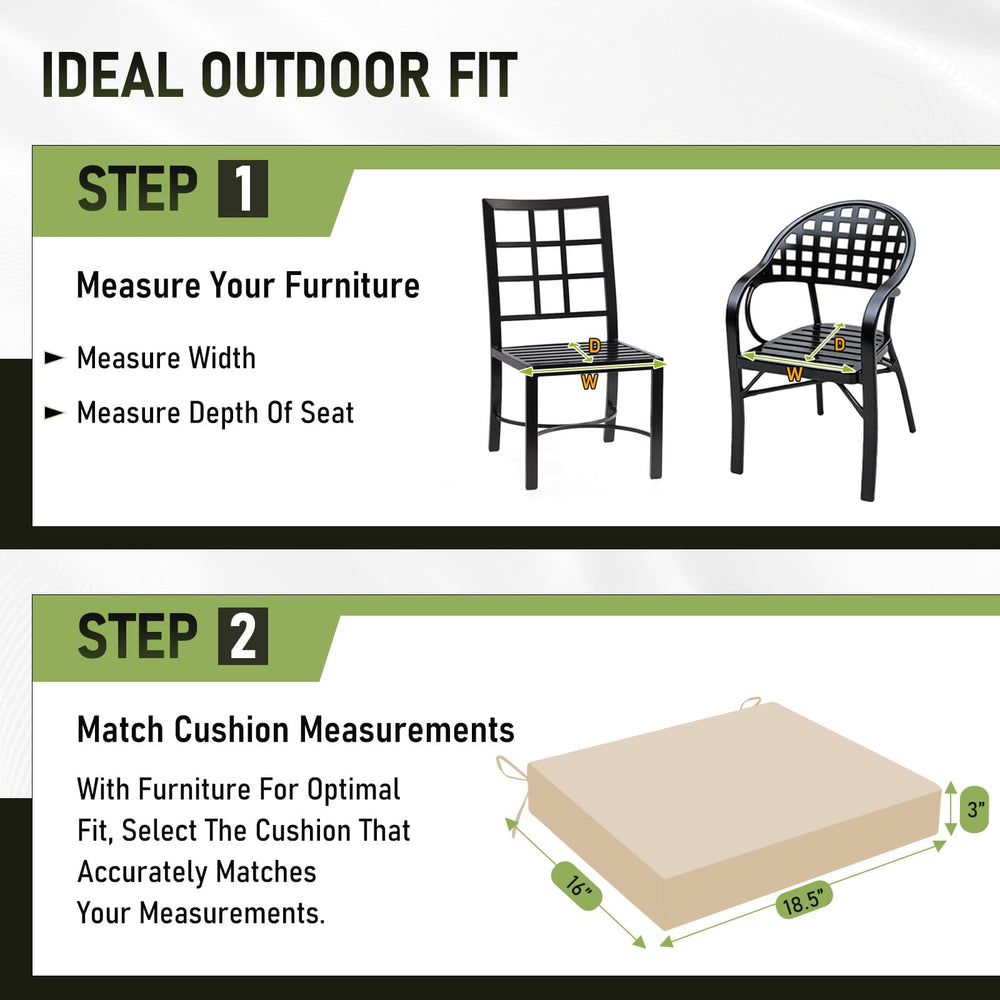 Basic Beyond cushions on a patio dining chair demonstrating stylish outdoor comfort