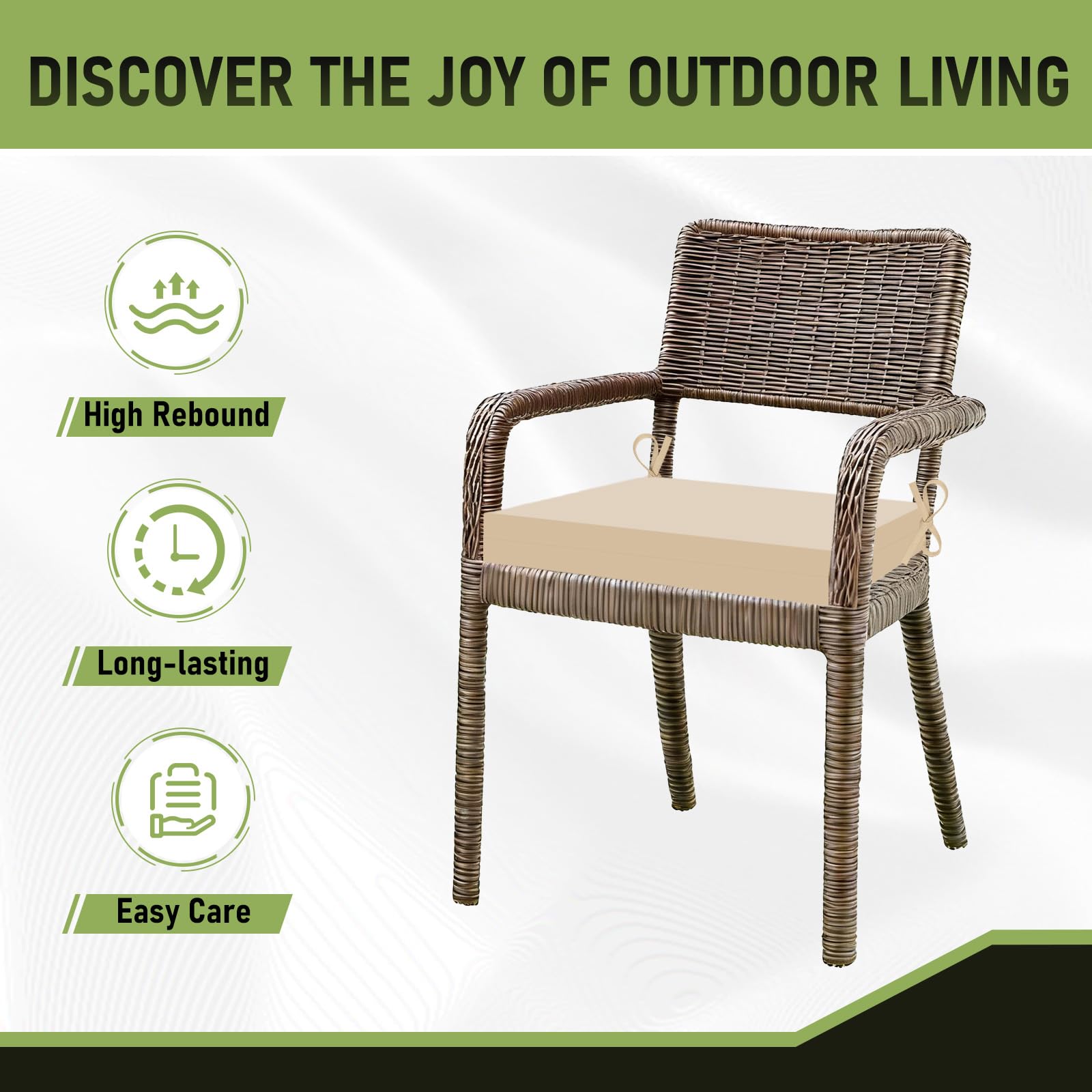 Basic Beyond pair placed on patio chairs demonstrating outdoor use and style