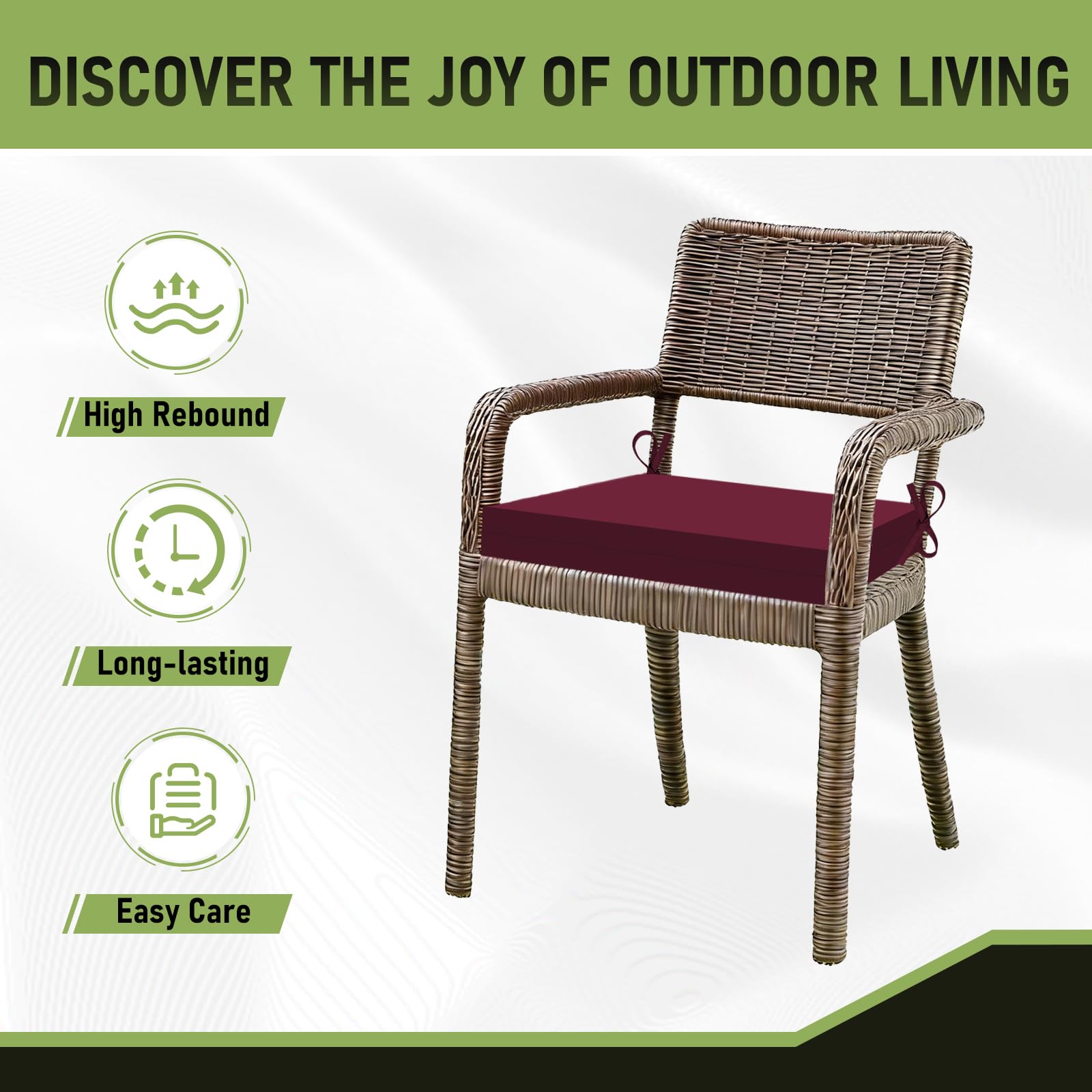 Basic Beyond installed on patio chairs showing coordinated look and comfortable seating