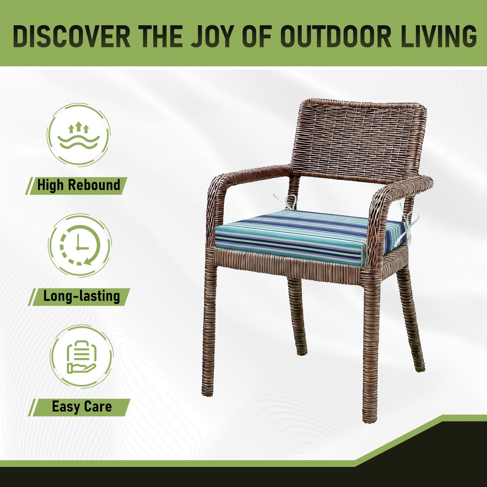 Basic Beyond set of four fitted on patio dining chairs showing coordinated seating benefit