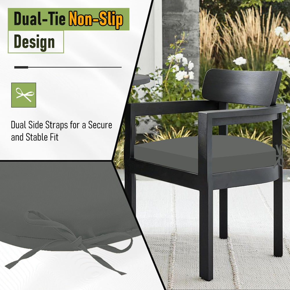 Basic Beyond strap detail showing tie straps keeping cushion stable on chairs benefit