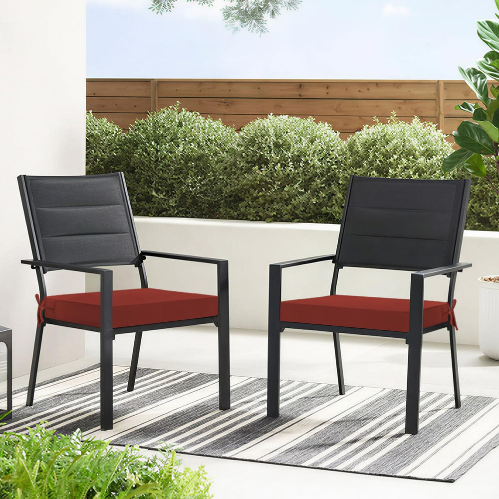 Basic Beyond cushion ties and non-slip straps keeping seat secure