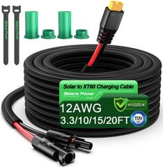 Bateria Power front view of 20ft cable with XT60 plug showing robust construction and safe connection