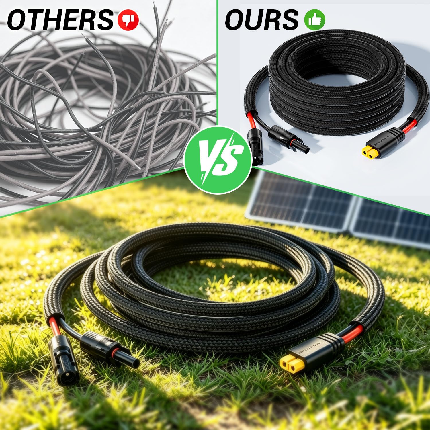 Bateria Power cable in use connected to EcoFlow improving charge efficiency