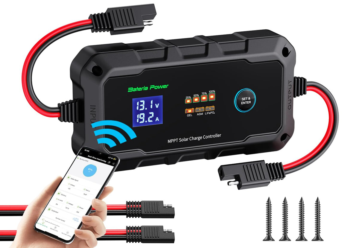 Bateria Power Sunrock 20Pro front panel showing display and controls for quick status