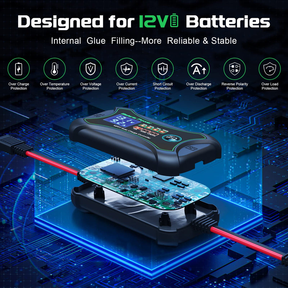 Bateria Power SunRock 10 side with terminal and SAE connections for fast plug-and-play setup