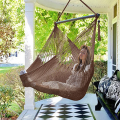 Bathonly front view dark brown hammock chair showing comfortable seating and support