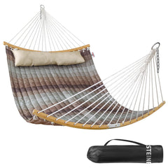 Bathonly front view of quilted hammock showing roomy two-person comfort