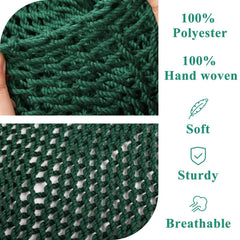 Bathonly hammock chair handwoven polyester fabric texture close-up proving durable soft feel for skin
