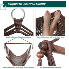 Bathonly hammock chair on a porch showing relaxing outdoor use benefit