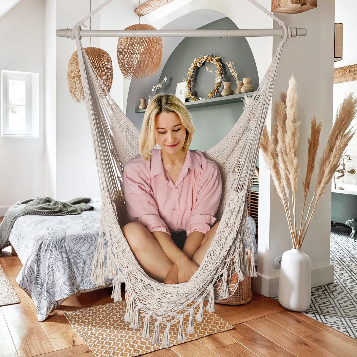 Bathonly lifestyle patio setup demonstrating decorative boho charm and versatility