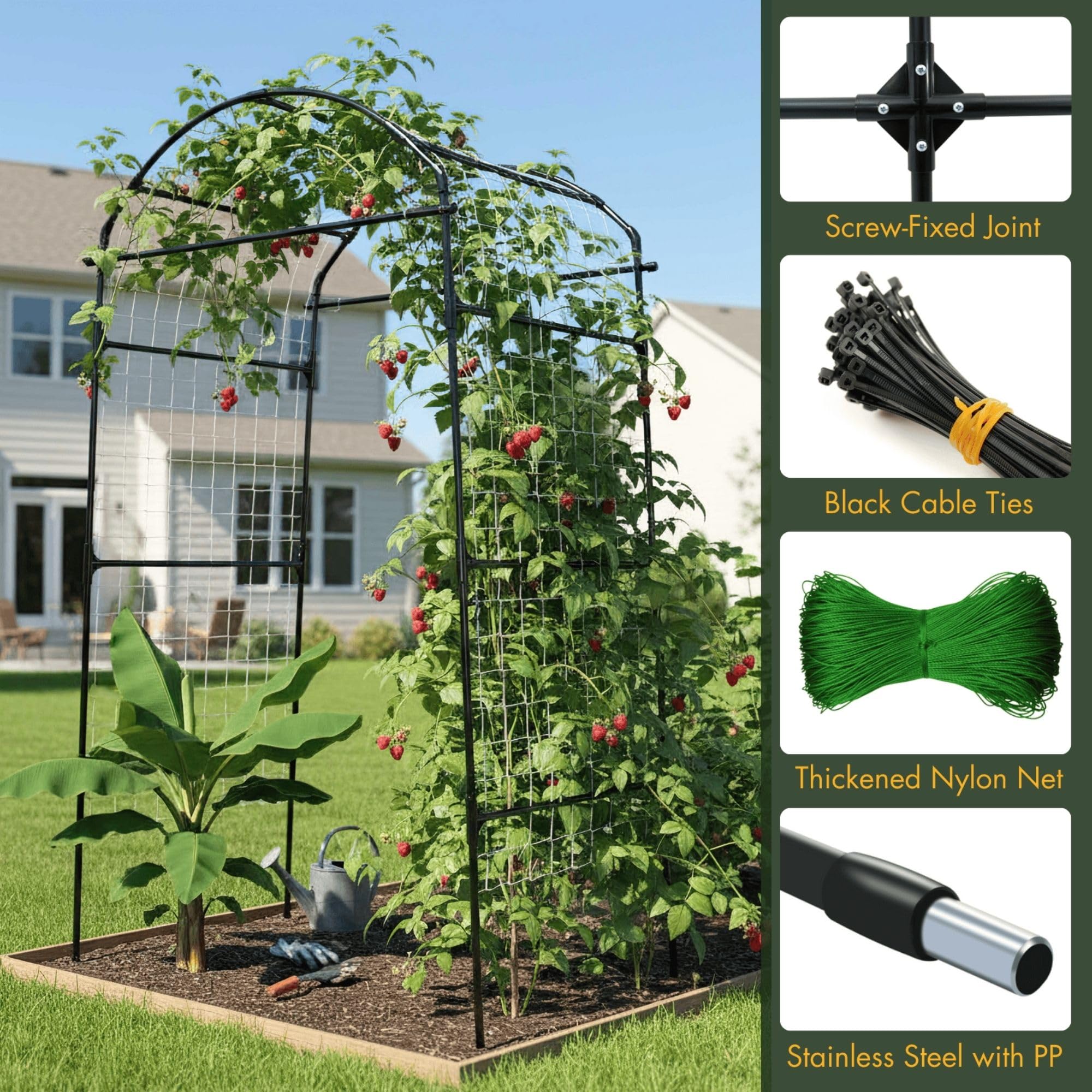 BAXAM shown next to garden hoe for scale and height reference