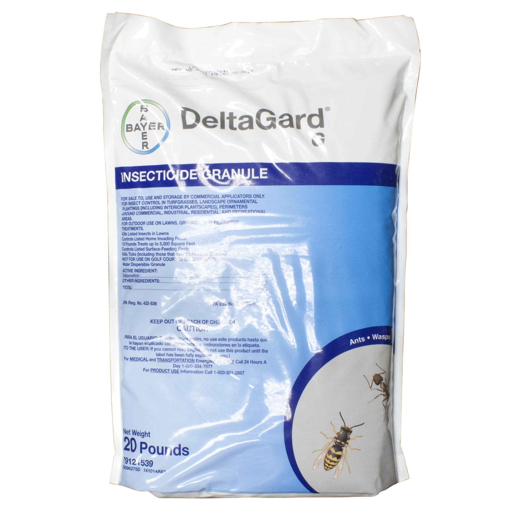 Bayer Delta Gard granules front packaging showing bag label and coverage benefit
