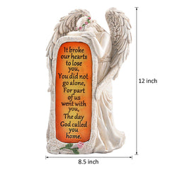 BAYN angel statue back showing crystalline solar panel for reliable charging
