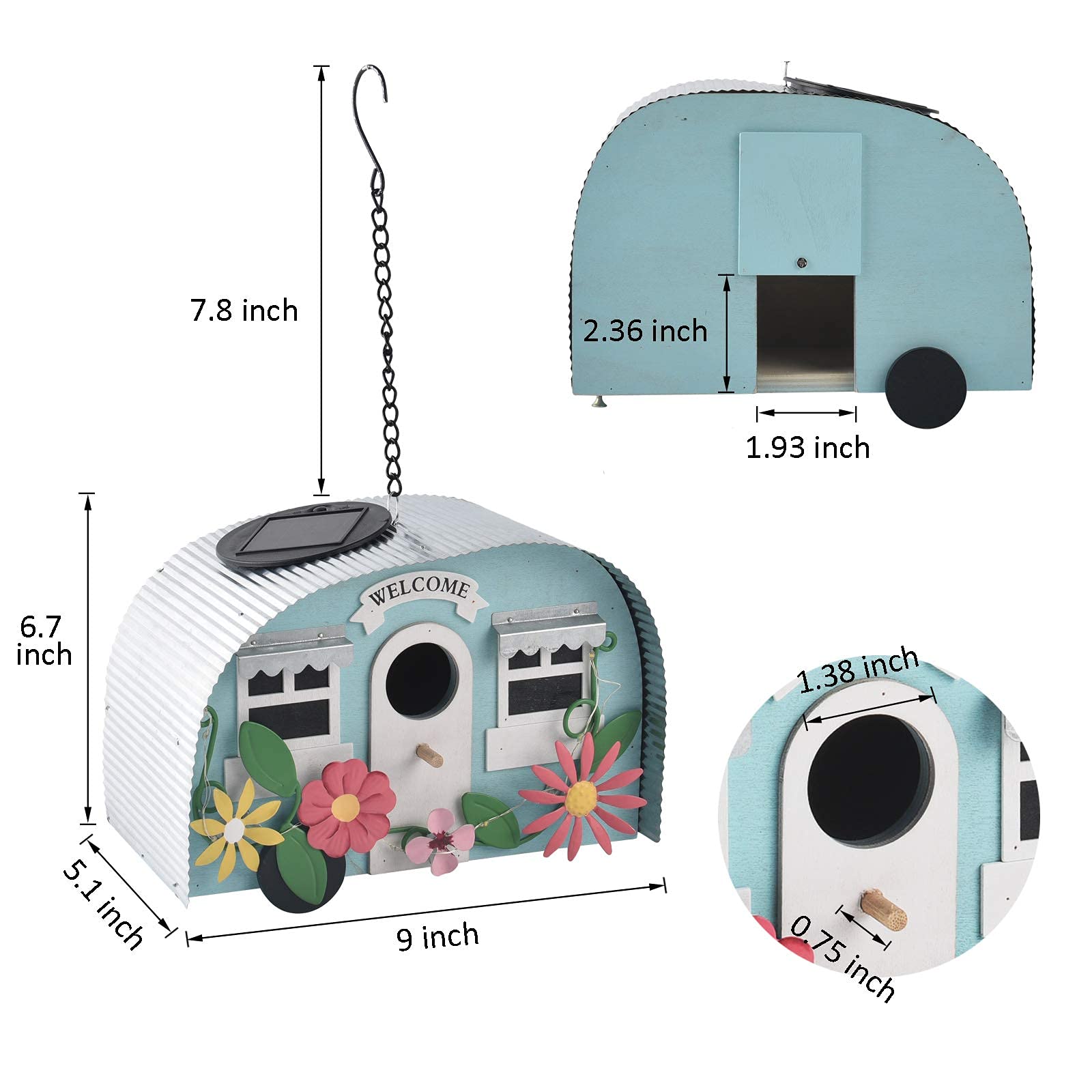 BAYN birdhouse mounted on pedestal showing scale and outdoor placement benefit