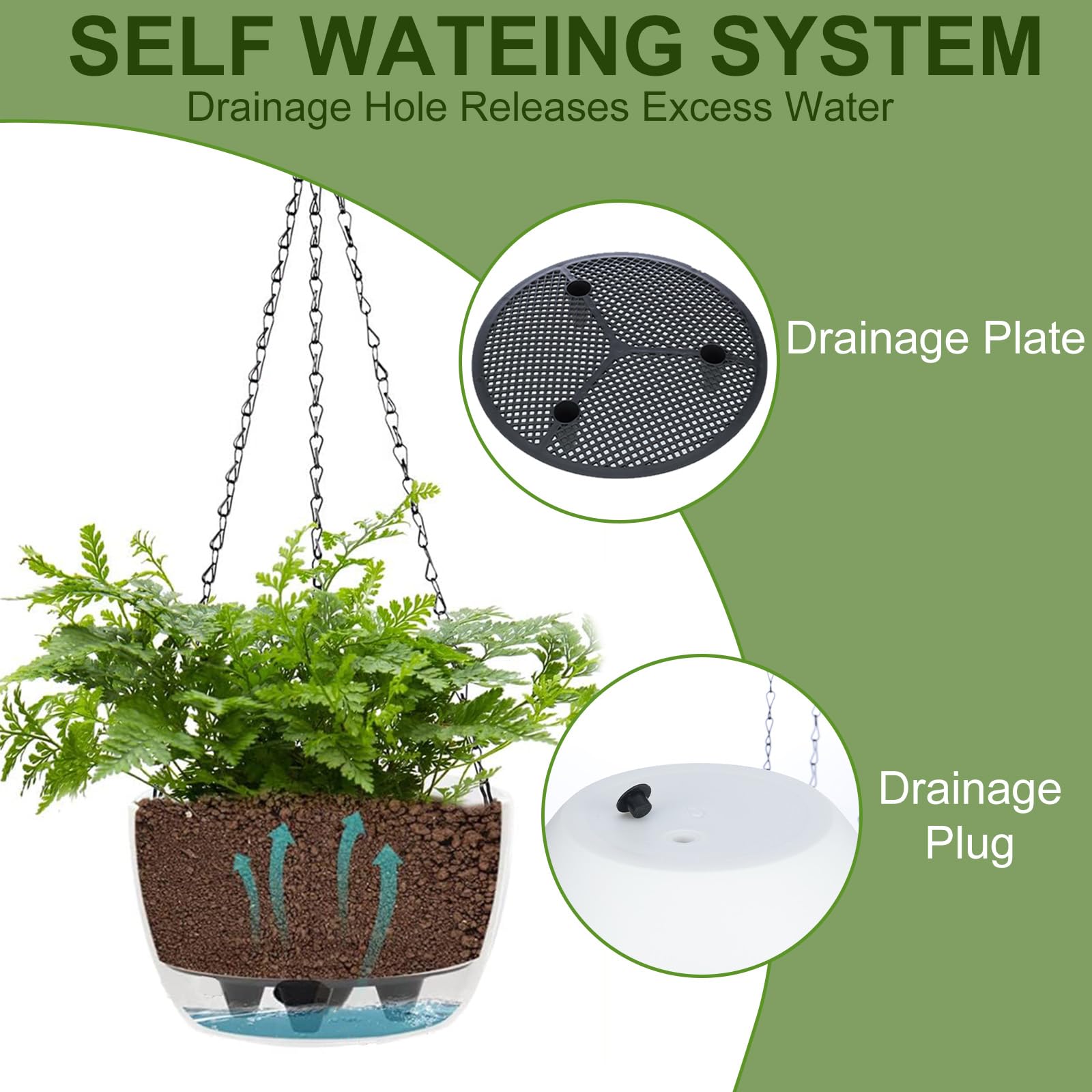 BAYN image of planter bottom showing drainage holes and raised base to protect roots
