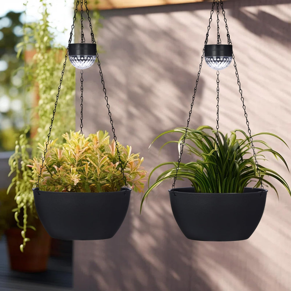 BAYN porch scene with hanging baskets adding decorative light and plant display