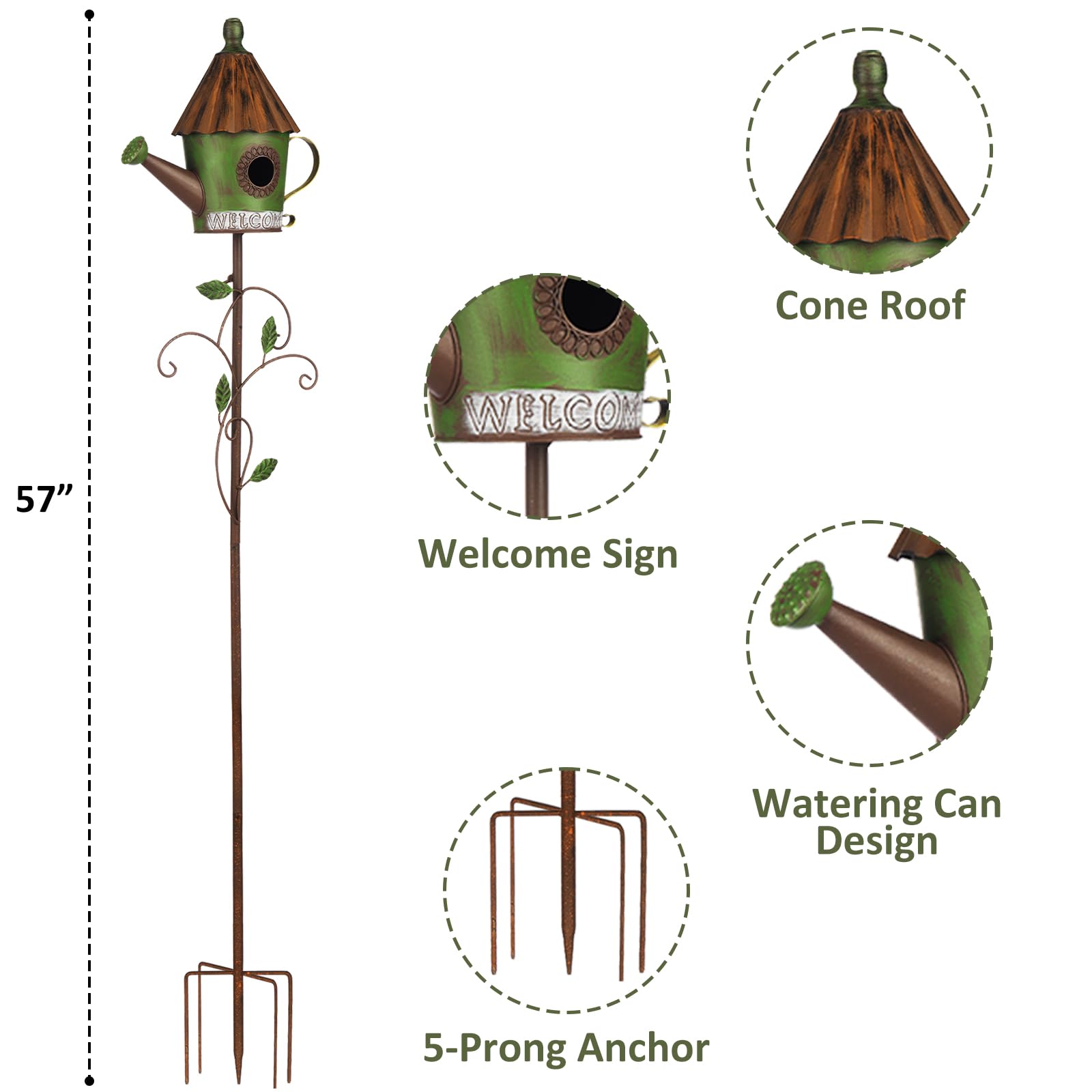 BAYN stake with five-prong base inserted into soil for stable support