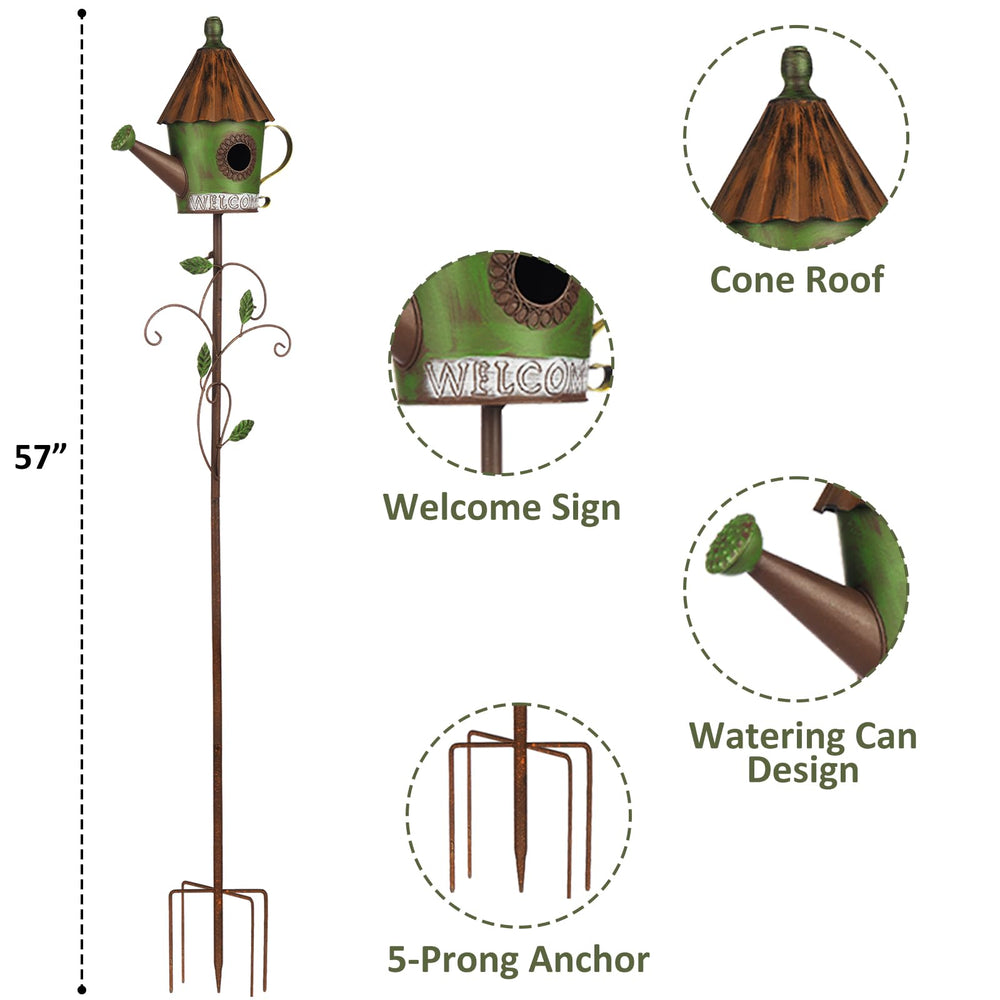 BAYN stake with five-prong base inserted into soil for stable support