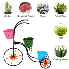 BAYN planter on a patio with flowering pots demonstrating outdoor decorative impact