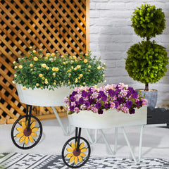 BAYN wheelbarrow close-up of decorative flower-spoke wheel, adds stable vintage detail