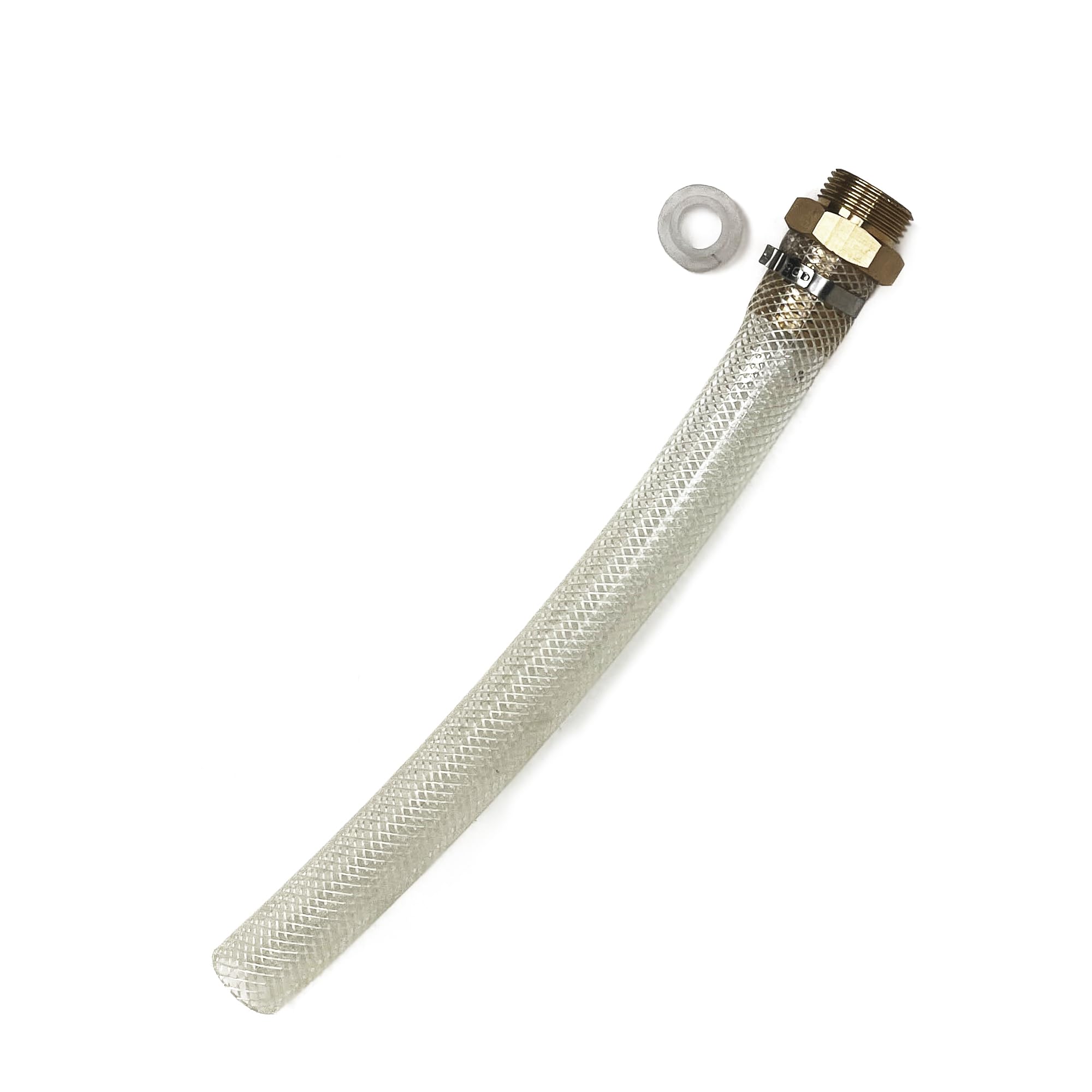 Bayou Classic drain hose front view showing neat oil transfer benefit