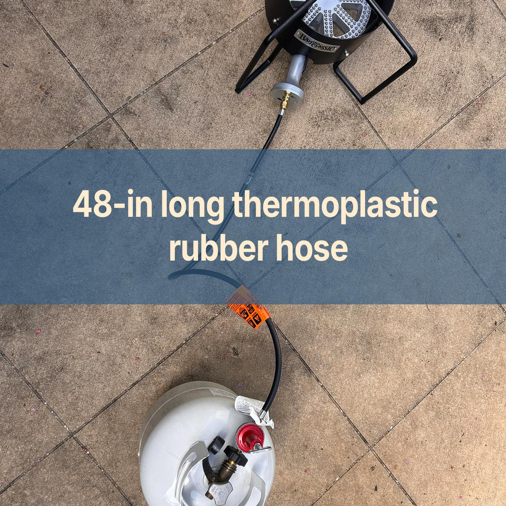 Bayou Classic POL and 3/8-in flare fittings beside ruler showing compact size and compatibility