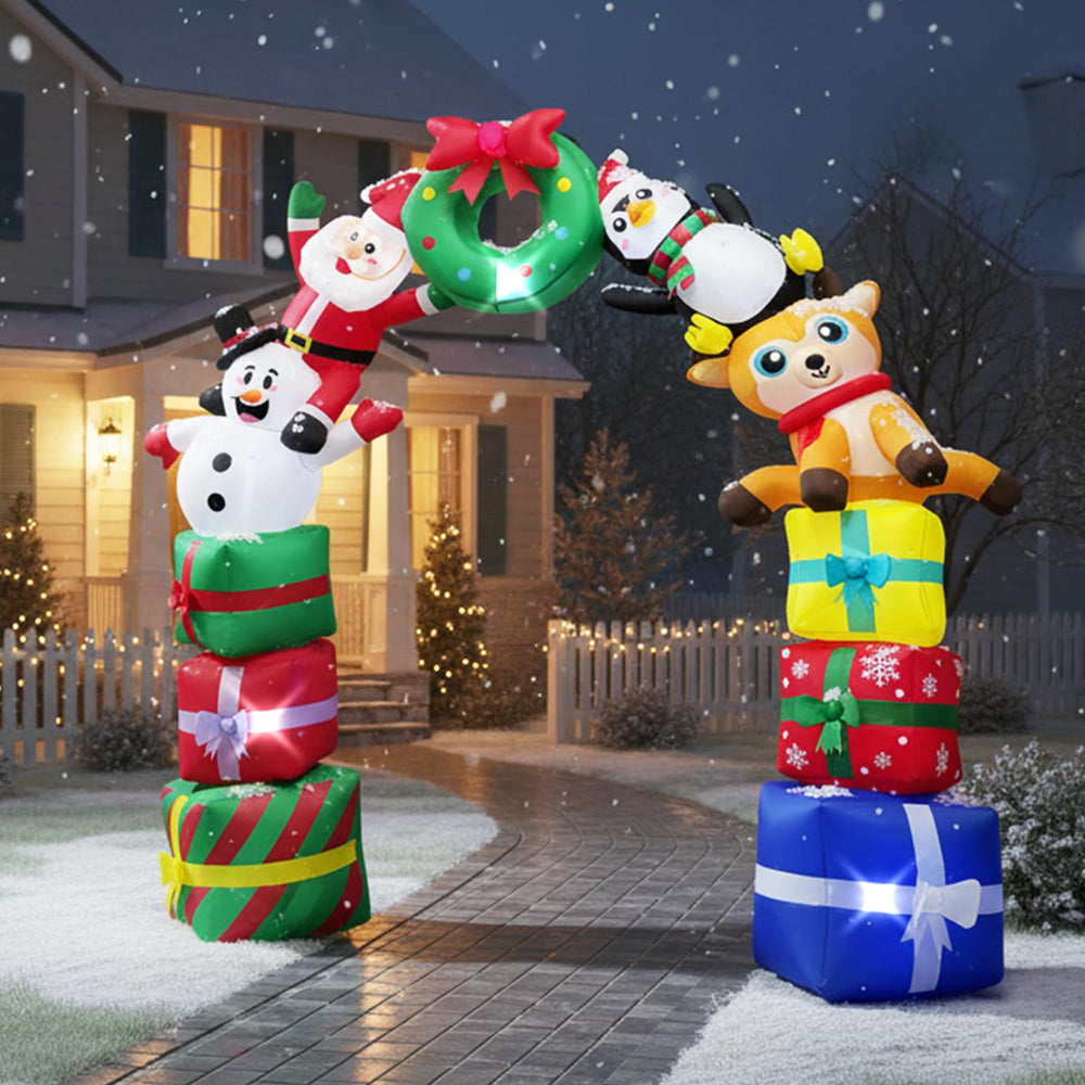 bbioc archway placed in driveway creating a welcoming seasonal display for guests