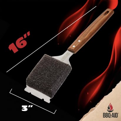 BBQ-Aid cleaning on porcelain grill grate revealing safe cleaning benefit