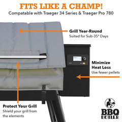 BBQ Butler label and fitment detail showing compatibility and correct placement