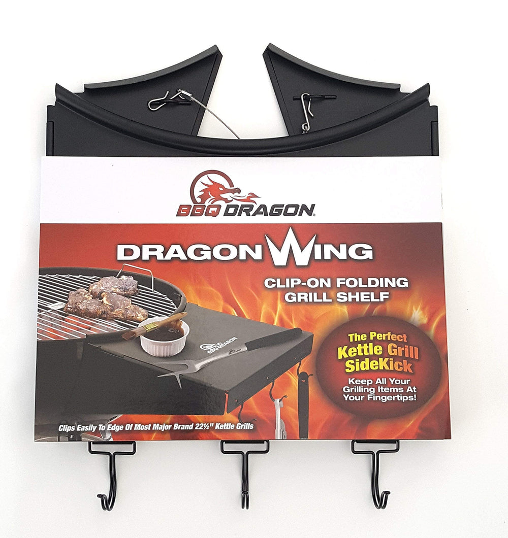 BBQ Dragon bottom shelf loaded with spices and plates for quick access