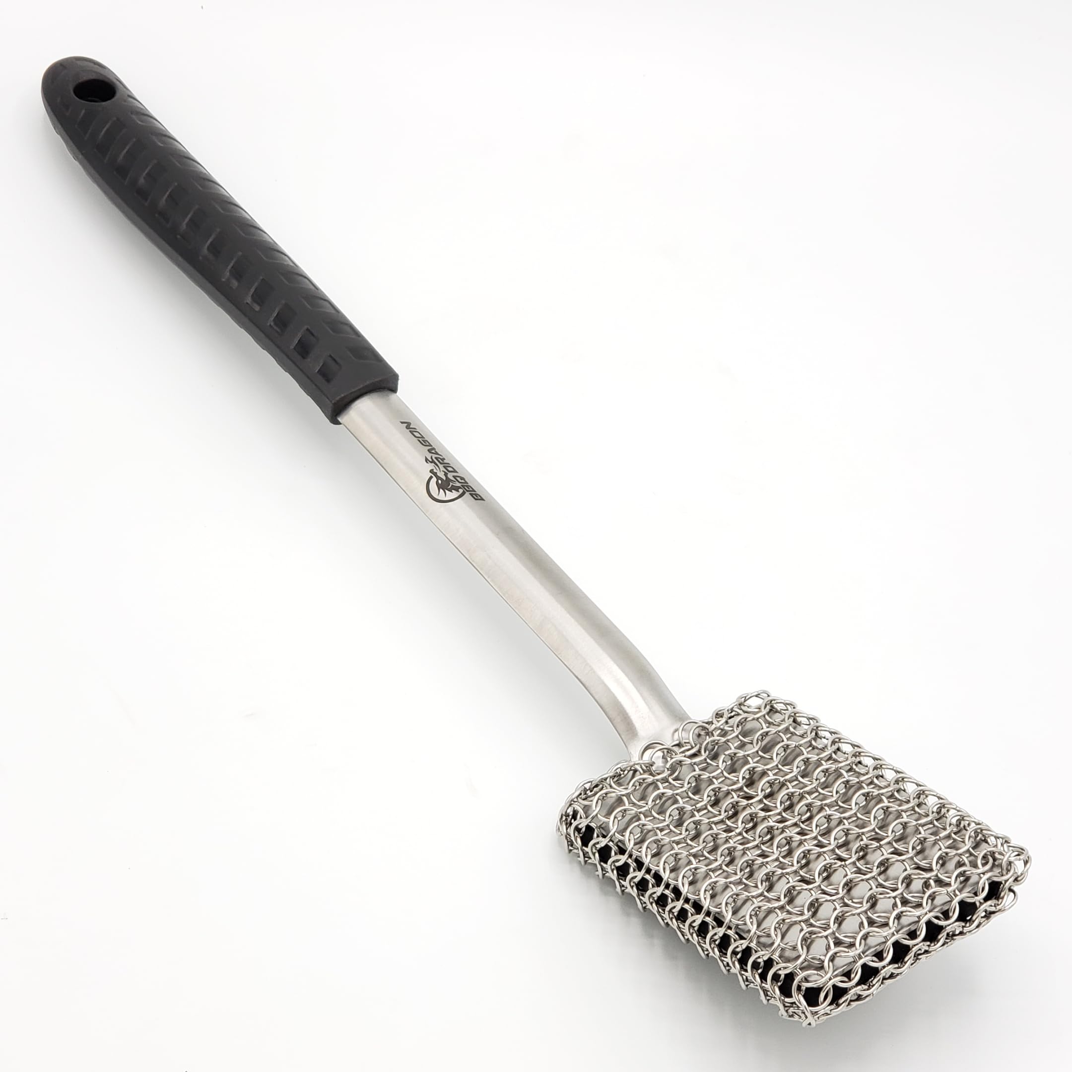 BBQ Dragon front packaging showing chainmail grill brush and branding for confident purchase