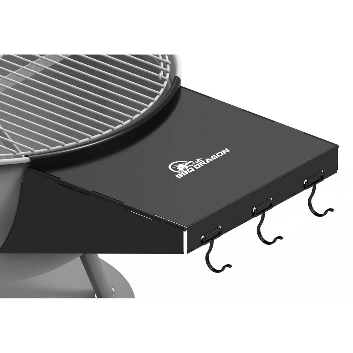 BBQ Dragon front view of side table showing added prep space and easy access