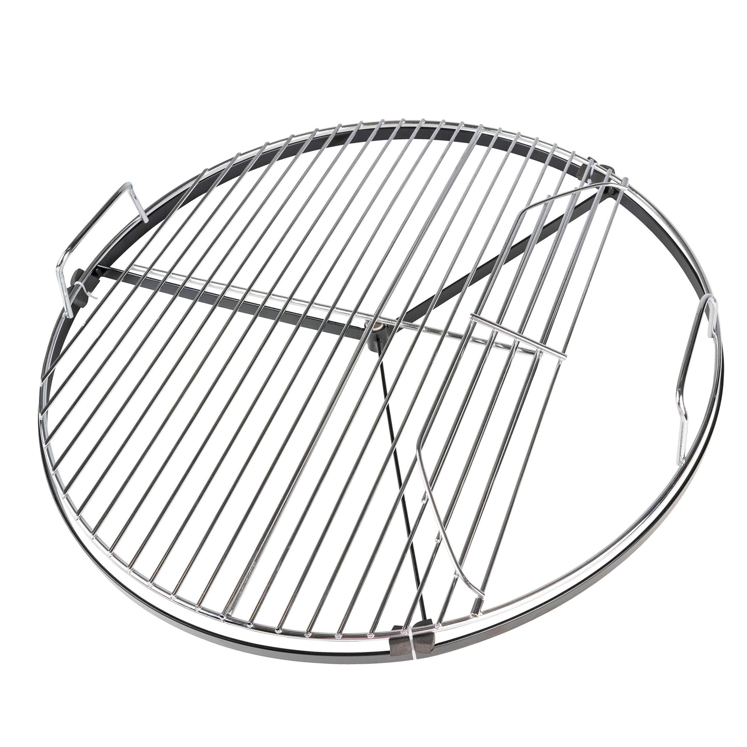 BBQ Dragon front view of rotating 22-inch grate showcasing full cooking surface benefit