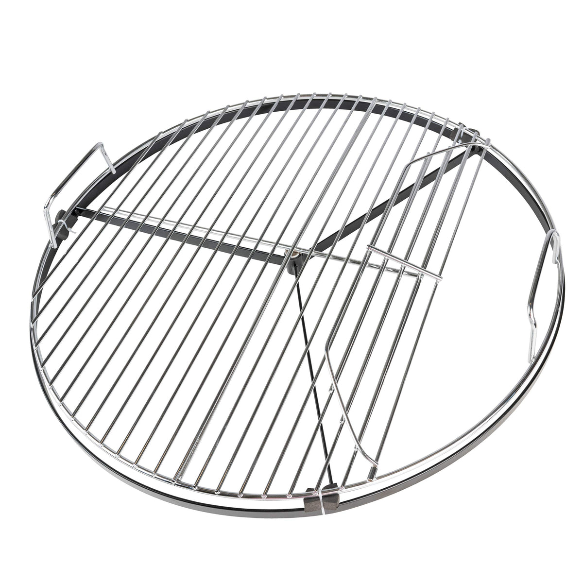 BBQ Dragon front view of rotating 22-inch grate showcasing full cooking surface benefit
